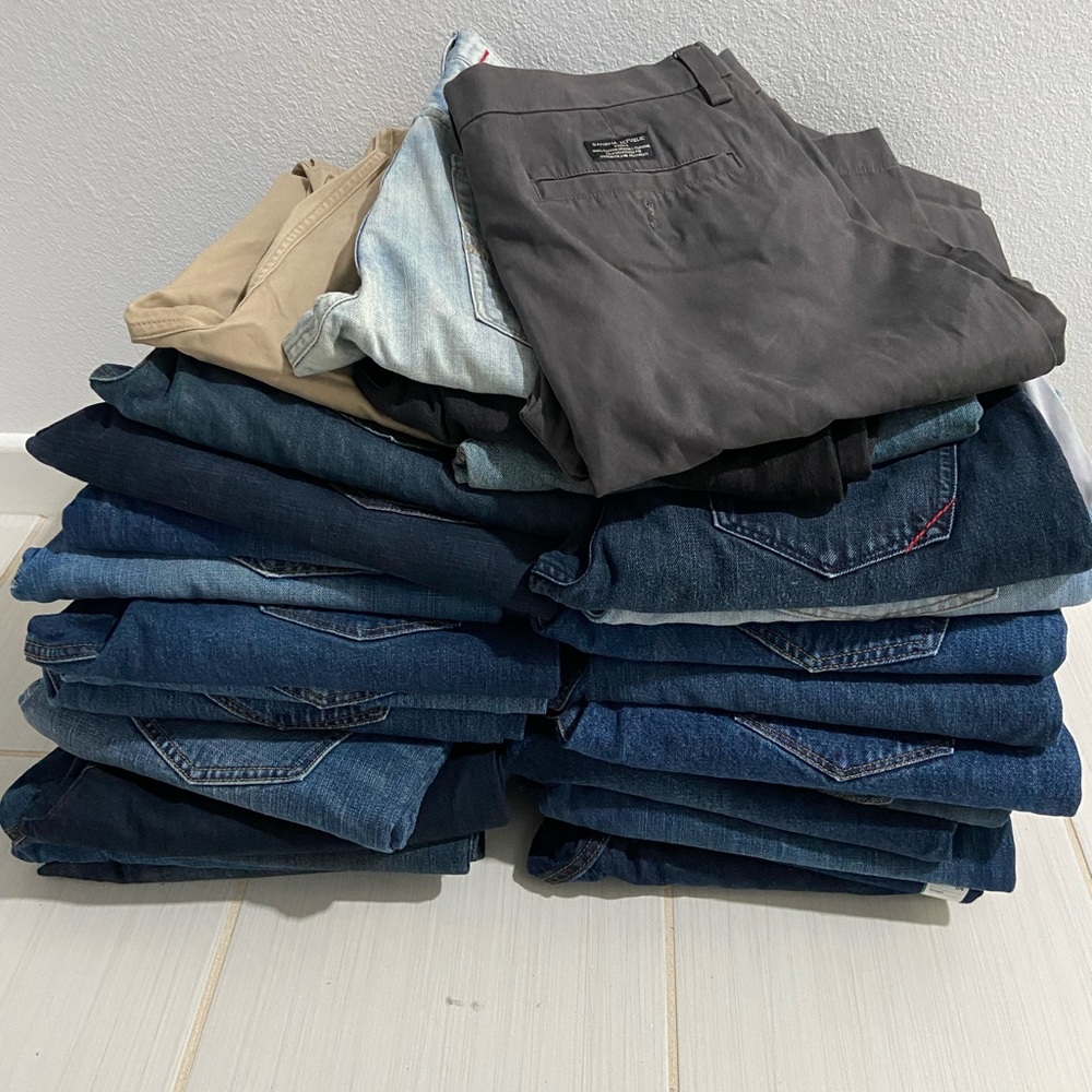 Various Brand Jeans Lot 28 W 33 & 34, L 34 & 34